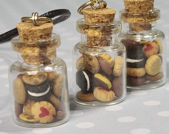Collier en pot à biscuits II Réaliste aux pépites de chocolat, confiture d'Oreos, beurre de cacahuète, bijoux alimentaires miniatures