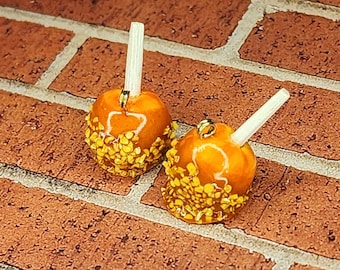 Red Caramel Apples II realistic candy caramel nut apple food jewelry