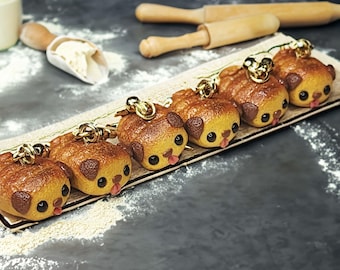 Dog Breads II Cute bakery dogs toasted bread realistic food jewelry