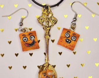 Cereal Bites II Cinnamon Toast Cereal Bites Happy Face Food Jewelry Realistic Cinnatoast