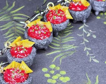 Boucles d'oreilles bijoux miniatures alimentaires chips de salsa rouge Chips N' Dip II