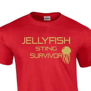 Jellyfish Sting Survivor Fishing T-shirt Jellyfish Stung T-shirt Jellyfish Shirt Mens T-shirt Fishing Shirts For Men image 1