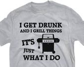 I Grill Things BBQ T-shirt Grilling T-shirt Gas Propane Grill T-shirts Funny T-shirt Mens T-shirt Barbecue Shirt
