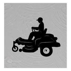 Man Riding Zero Turn Mower Vector Image SVG File Digital Cutting File  Ai - Eps - Png - DXF - Svg - A1