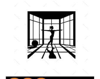 Yoga Studio SVG: Wellness Übung Vektor Silhouette (Digitaler Download)