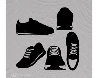 Lot de chaussures SVG : baskets, chaussures, fichier vectoriel (téléchargement numérique)