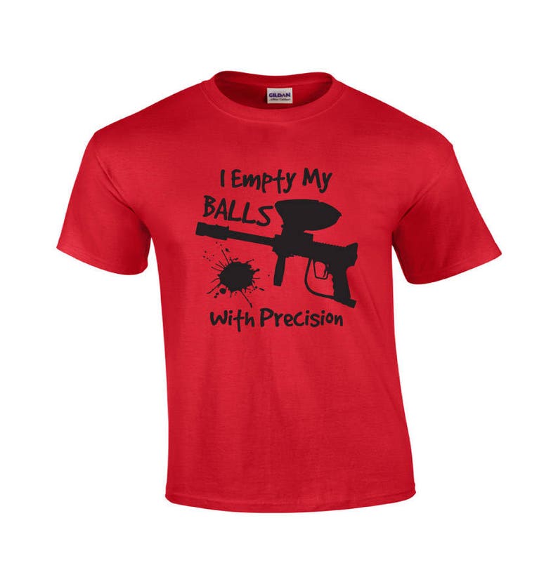I Empty My Balls Paintball Gun Tshirt Funny Tshirt Etsy
