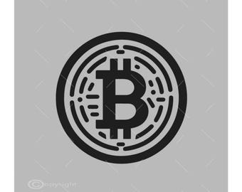 Bitcoin SVG | Cryptocurrency Coin Silhouette | Crypto Cut File