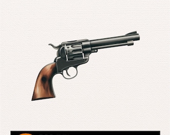 Western Revolver PNG: Cowboy Pistole Clipart (digitaler Download)