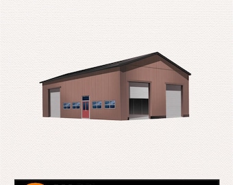 Fabrik Gebäude PNG: Lagerhaus Clipart Grafik (Digitaler Download)