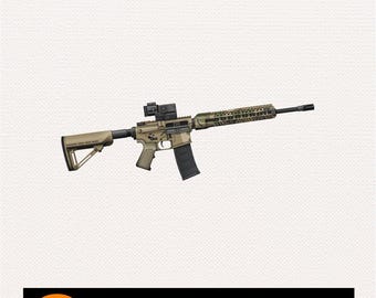 AR-15 PNG: Schusswaffe Sturmgewehr Clipart (Digitaler Download)