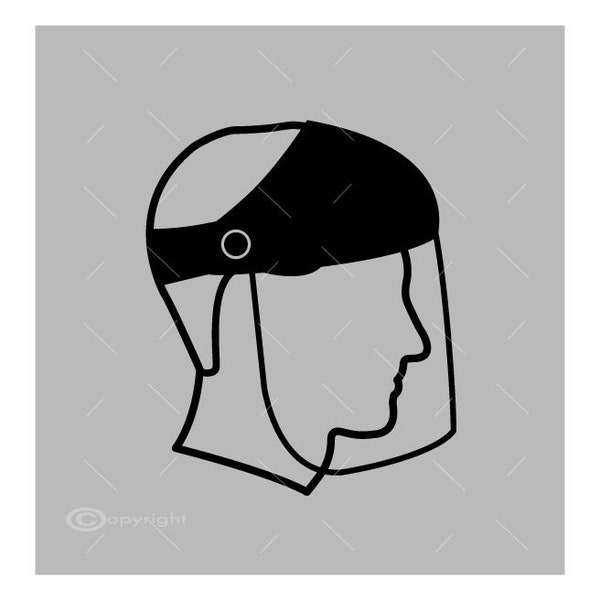 Face Shield Vector Image SVG File Digital Cutting File  Ai - Eps - Png - DXF - Svg - A1