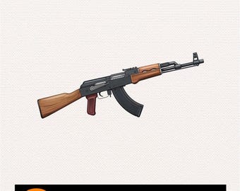 AK-47 PNG: Pistole, Sturmgeschütz Clipart (digitaler Download)
