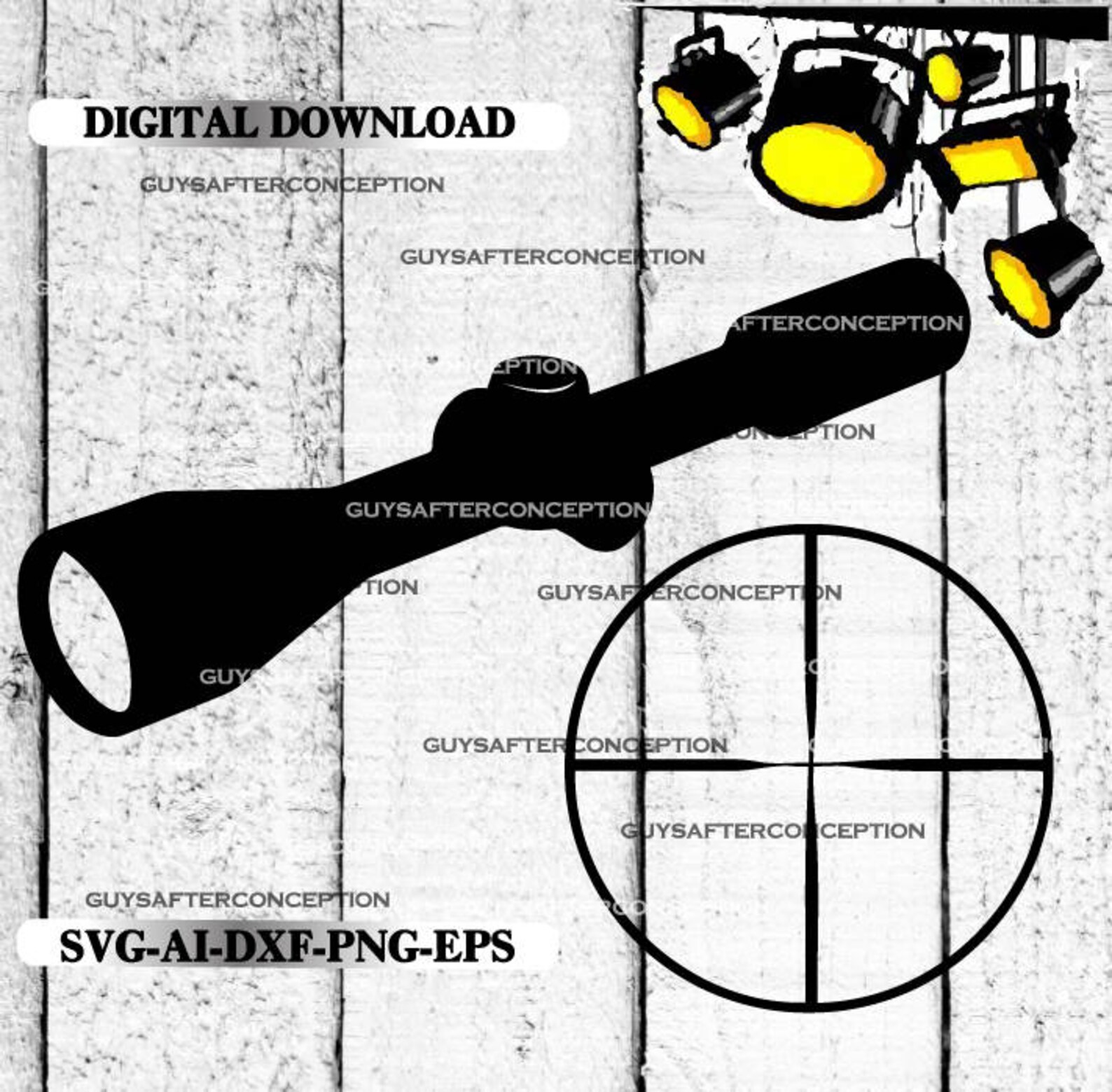 Gun Scope And Crosshair Vector Images SVG Files Digital Etsy