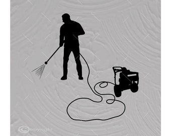 Man hogedrukreiniging SVG: schoonmaken hogedrukreiniger vector gesneden bestand (digitale download)