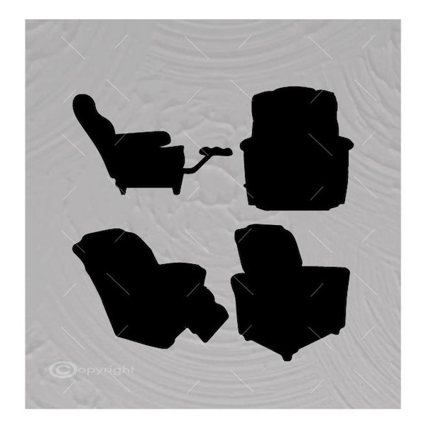 Four Recliners Vector Images Vinyl Decal T-shirt Digital Cutting Files ,Svg Files, Ai, Eps, Dxf