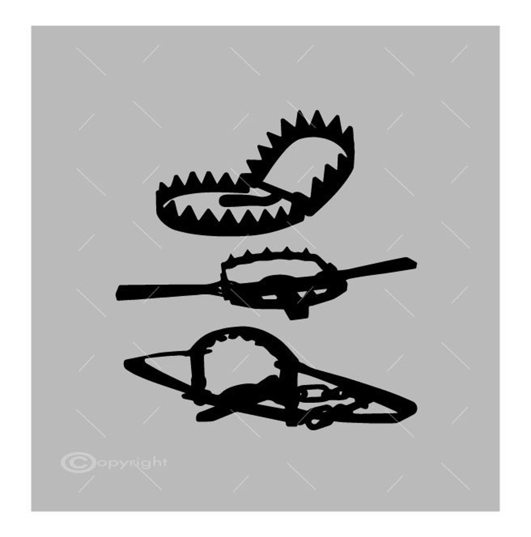 Three Bear Traps Vector Images Vinyl Decal Tshirt Digital Cutting