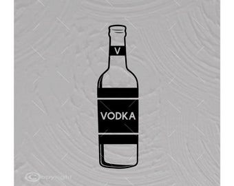 Vodka SVG | Fles drank snijbestand | Silhouet van een bardrankje