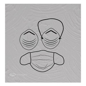 Three Medical Masks Vector Image SVG File Digital Cutting File  Ai - Eps - Png - DXF - Svg - A2