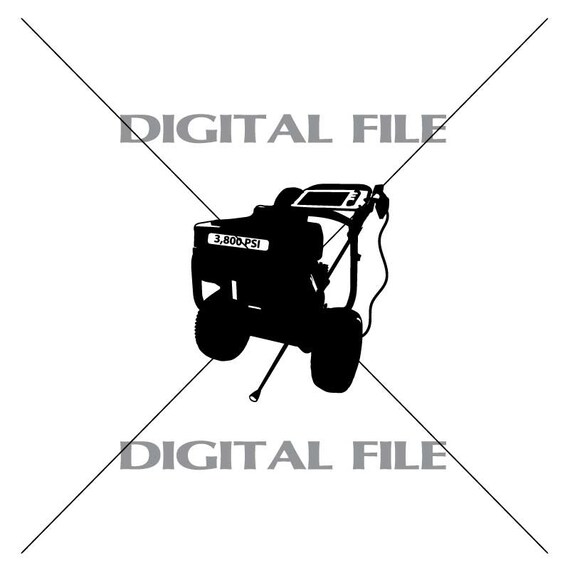 Gas Pressure Washer Vector Clipart Vinyl Decal T Shirt Digital Etsy
