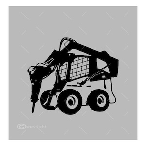 Skid Steer With Jack Hammer Vector Images SVG Files Digital Cutting Files  Ai - Eps - PNG - DXF - Svg