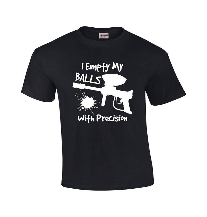 I Empty My Balls Paintball Gun Tshirt Funny Tshirt Etsy