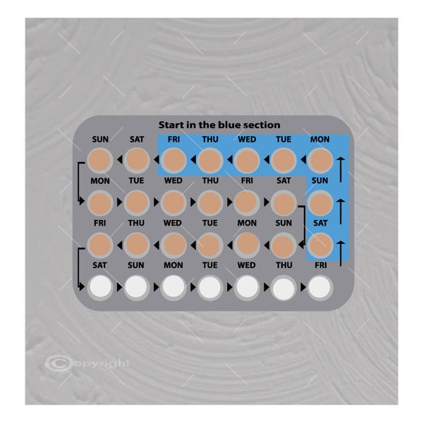 Birth Control Pills Monthly Pack SVG - PNG - Dxf Digital File Clipart A1