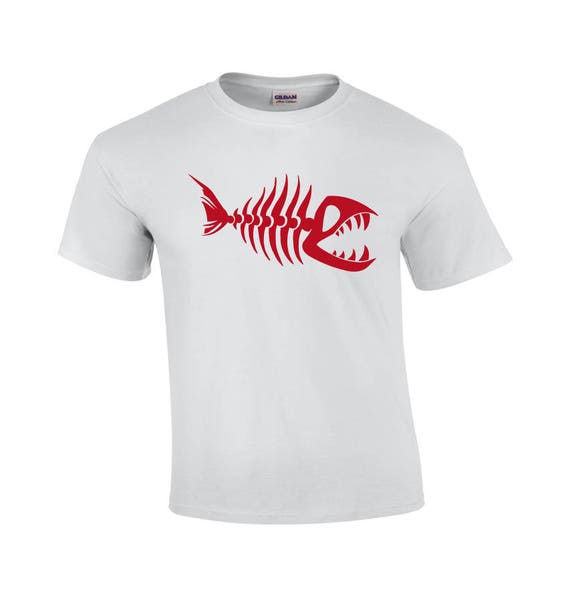 Fish skeleton t shirt online