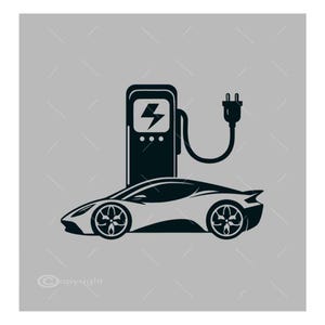 Electric Car SVG | Jpeg | Electric Vehicle SVG |  Charging Station SVG | Png | Electric Car Vector | Eco Car Svg A1