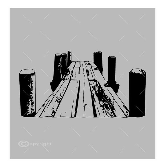 Wooden Dock Fishing Pier Vector Images SVG Files Digital Cutting Files Ai -  Eps - PNG - DXF - Svg