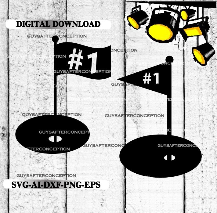 Two Golf Flagpoles Vector Image SVG Files Digital Cutting | Etsy