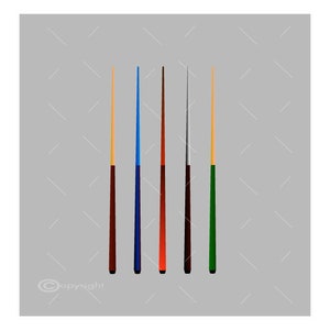 ビリヤード キュー スティック 5 本 デジタル ファイル Ai - Eps - PNG - DXF - Svg