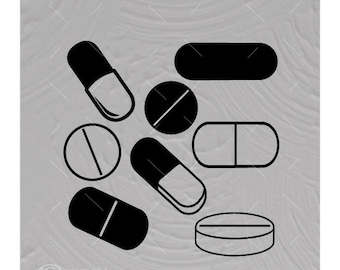 Pill SVG Bundle: Medication Capsule Tablet Cut File Vector (Digital Download)