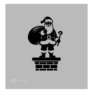 Santa Chimney SVG | Jpeg | Santa Claus SVG | Xmas |  Santa Going Down Chimney SVG | Christmas Vector Christmas Eve A1