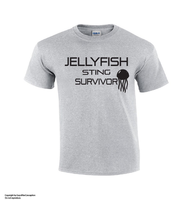 Jellyfish Sting Survivor Fishing T-shirt Jellyfish Stung T-shirt Jellyfish Shirt Mens T-shirt Fishing Shirts For Men image 4