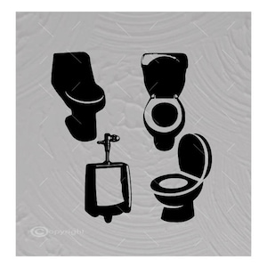 Toilet SVG Bundle: Commode Bathroom Cut Files Silhouette (Digital Download)