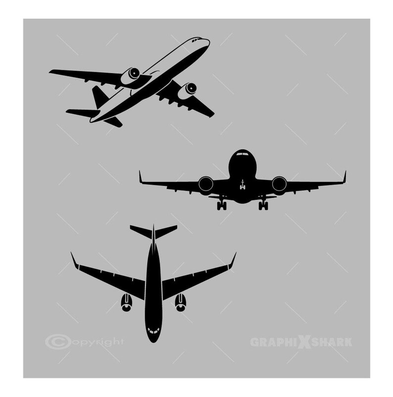 Jet File Airplane SVG Bundle: Commercial Jet Cut Files for Cricut (digital ...