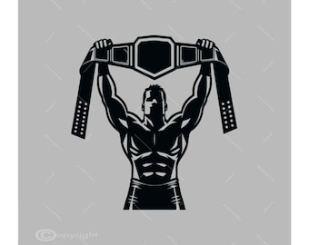 Wrestler SVG: Pro Wrestling Vector Graphics (Digital Files)