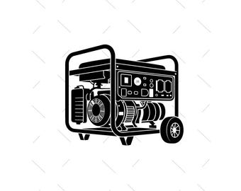 Tragbarer Generator SVG: Atomic Age geschnitten Datei Vektor (Digitaler Download)