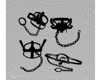 Four Beaver Traps Vector Images SVG Files Digital Cutting Files  Ai - Eps - PNG - DXF - Svg