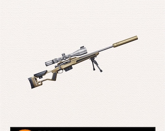 Scharfschützengewehr PNG: Waffe Clipart (digitaler Download)