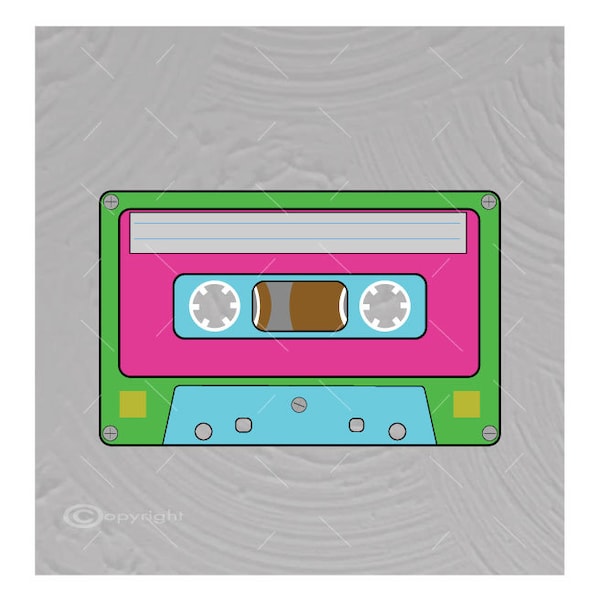 80s Cassette Tape Digital File  Ai - PNG - Svg - A1