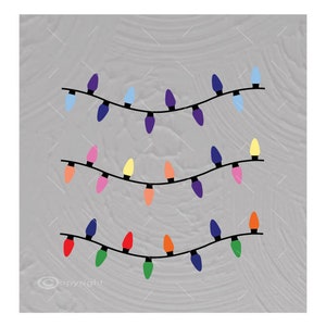 Three Christmas Light Vector Images Clipart Vinyl Decal T-shirt Digital Cutting Files ,Svg File, Ai, Eps, PNG
