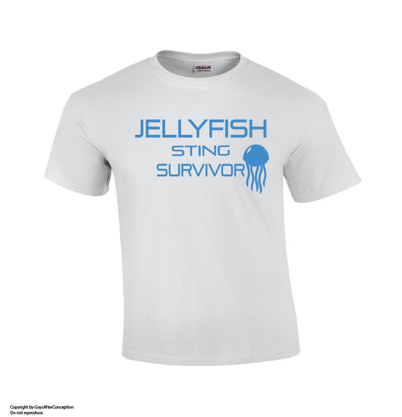 Jellyfish Sting Survivor Fishing T-shirt Jellyfish Stung T-shirt Jellyfish Shirt Mens T-shirt Fishing Shirts For Men image 5