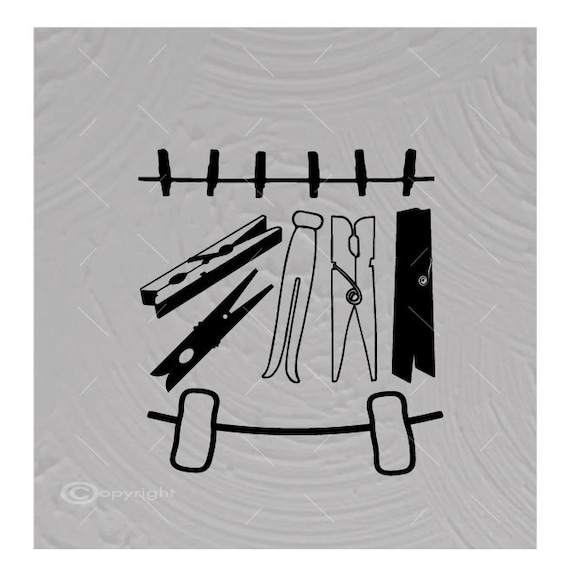 Paquete SVG de pinzas de ropa: Archivos de corte de imágenes vectoriales de  tendedero (descarga digital)