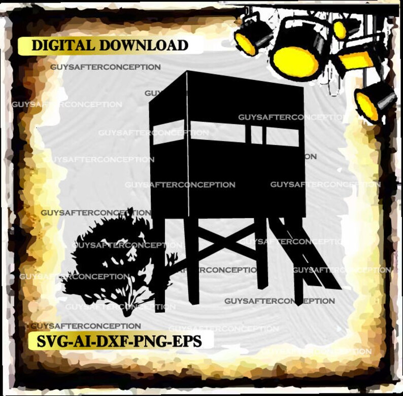 Deer Stand Vector Images SVG Files Digital Cutting Files Ai | Etsy