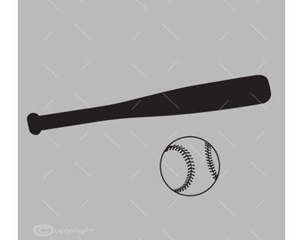 Baseball SVG | Baseball Ball And Bat Cut File | Cricut Silhouette Design