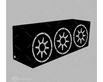 Subwoofer de coche SVG: Archivo vectorial de corte de caja de altavoz (descarga digital)