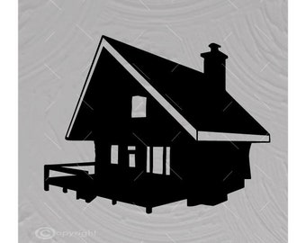 Rustic Cabin SVG | Wilderness Shelter Cut File | Country Shack Silhouette