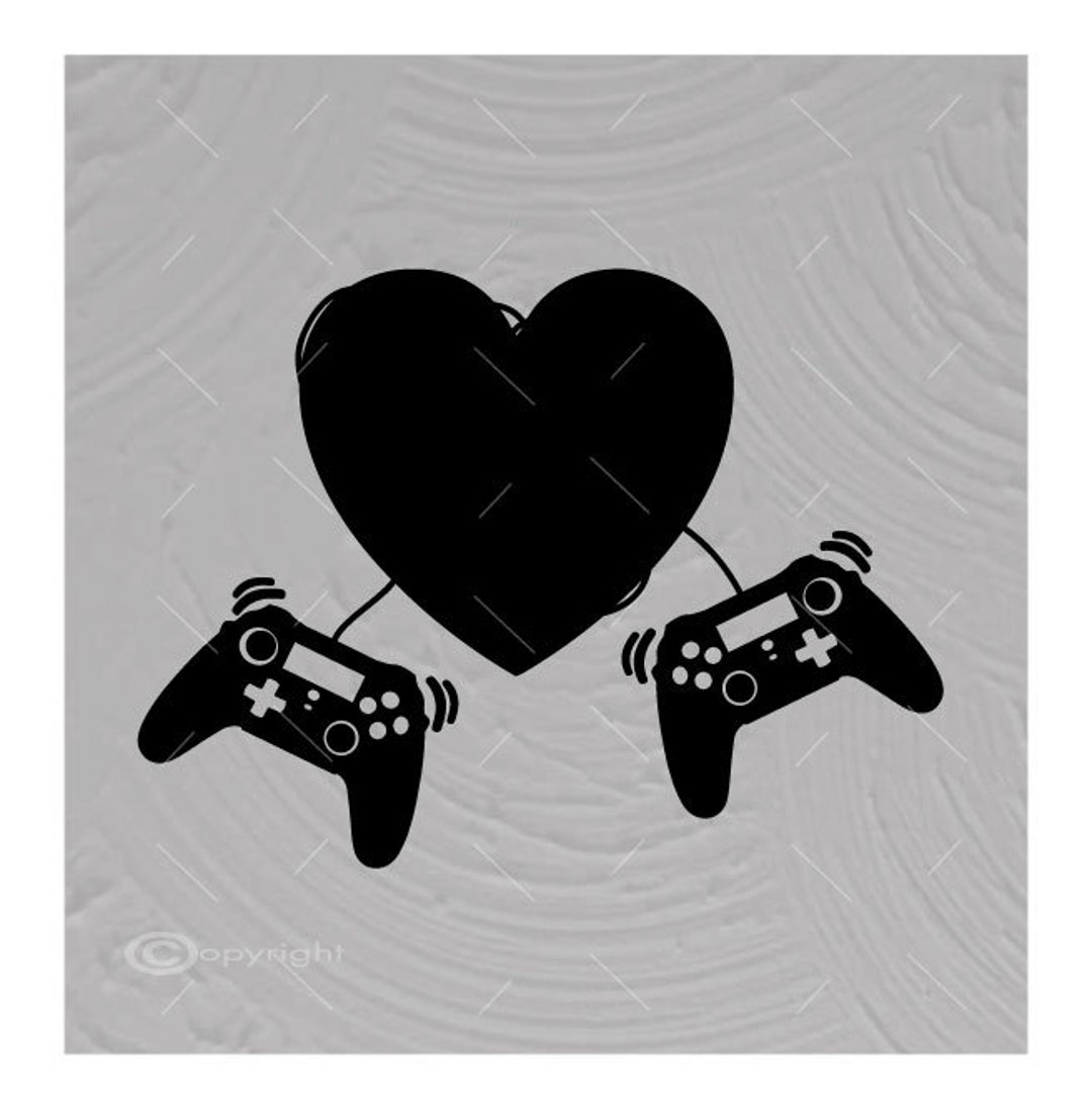 Video Game Controllers Heart Vector Image SVG File Digital Cutting File